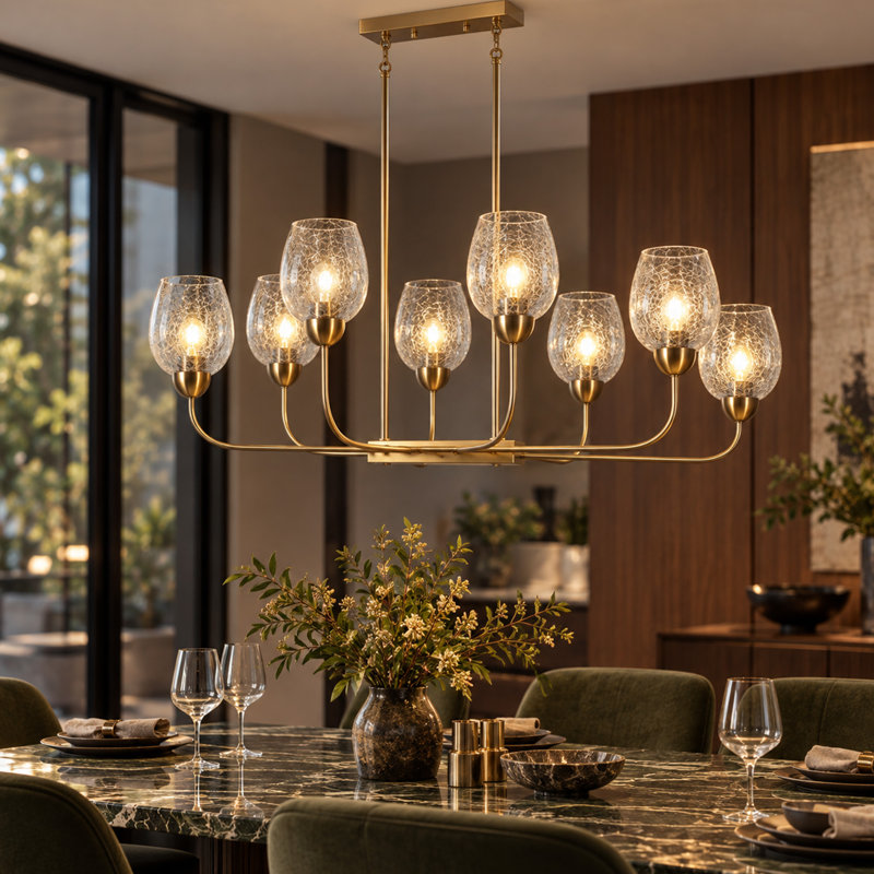 Lustre linéaire moderne à 8 lumières l 41 po Jenavicia