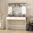 Farmhouse Dressing Table with Lighted Mirror and Storage