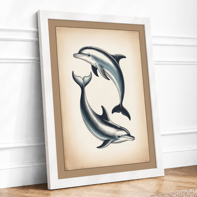 Dolphins In Motion Japandi - Print