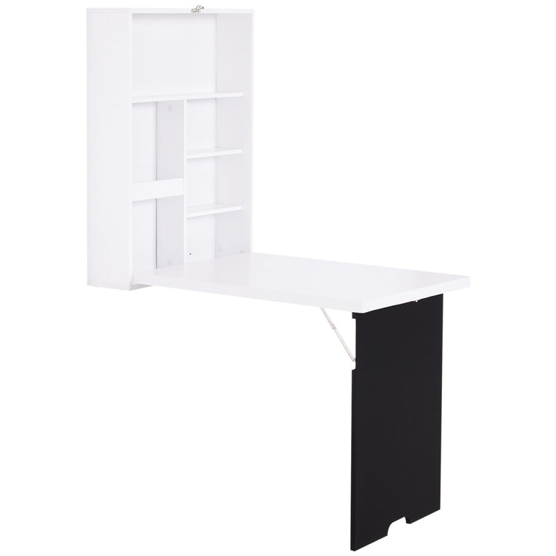 Lorentzen 147 cm H x 60 cm W Floating Bookcase, Black/White