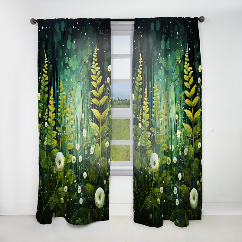 Rideau à motif floral obscurcissant de couleur unie - 1 panneau, L 52 po x L 63 po