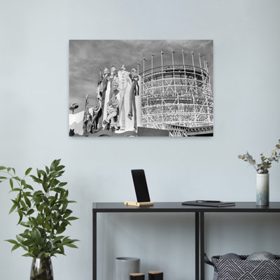 Art mural clown et montagnes russes des années 1930 1939 World Fair Fair