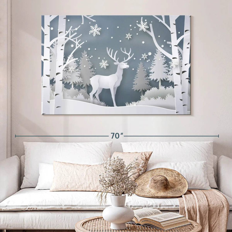 Snow White Deer, 34" H x 51" W