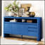 Buffet moderne en placage de frêne massif avec 3 tiroirs et une tablette semi-ouverte pour le salon et la salle à manger-475995148