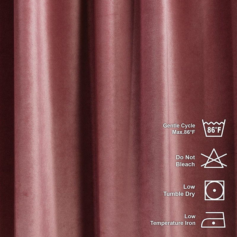 Room Darkening Single Curtain Panel, Dark Pink, 245cm Width x 450cm Drop