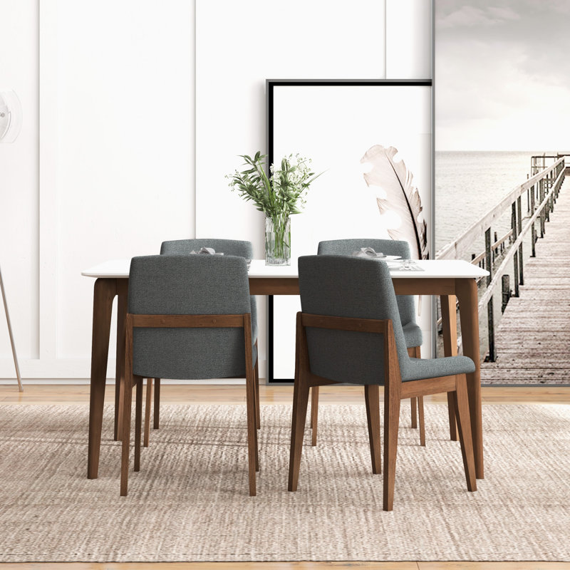 Eziquel 4 - Person Solid Wood Solid Wood Top Four Leg Dining Set