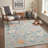 Abrahamson Wild Bloom Floral Machine Washable Blue / Green Indoor Area Rug with Non-Slip Backing-128992498
