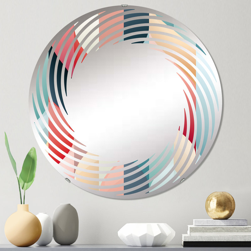 Subdued Elegance - Miroir mural spiralé, 23,6 po x 23,6 po