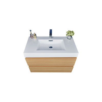 35.5'' Plastic Single Bathroom Vanity Top with Sink