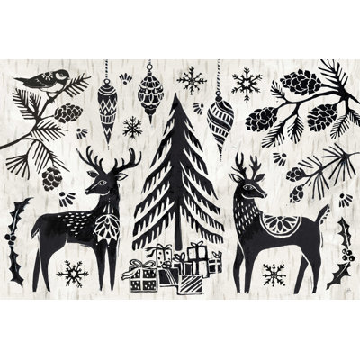 «Woodcut Christmas I», impression sur toile tendue