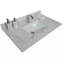 Dessus de meuble-lavabo en pierre blanc de 31 po Montary avec lavabo en céramique encastré et robinet simple avec dosseret