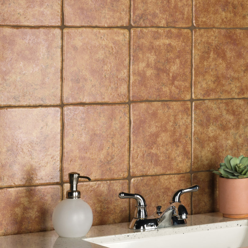 Costa 8" x 8" Ceramic Wall & Floor Tile, Marron