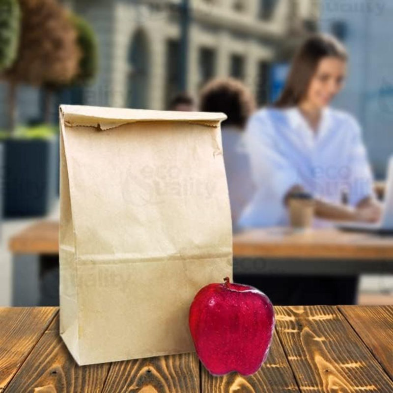 Sacs en papier kraft brun Ecoqualité de 12 lb, pour les collations, le déjeuner, les sacs-cadeaux, l'épicerie et les produits (2000)