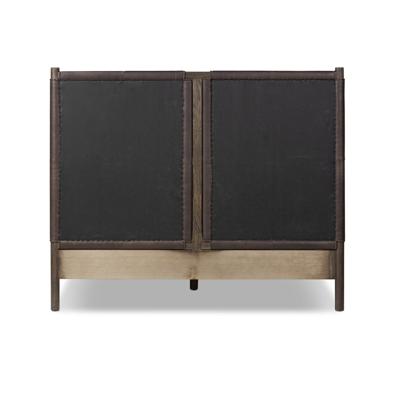 Salado Leather Bed, Heirloom Cigar, Queen