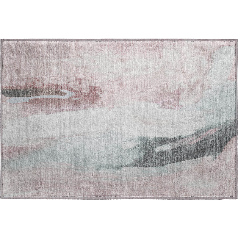 Premium Machine Washable Mouton Abstract Rug, Rectangle 1'8" x 2'6"