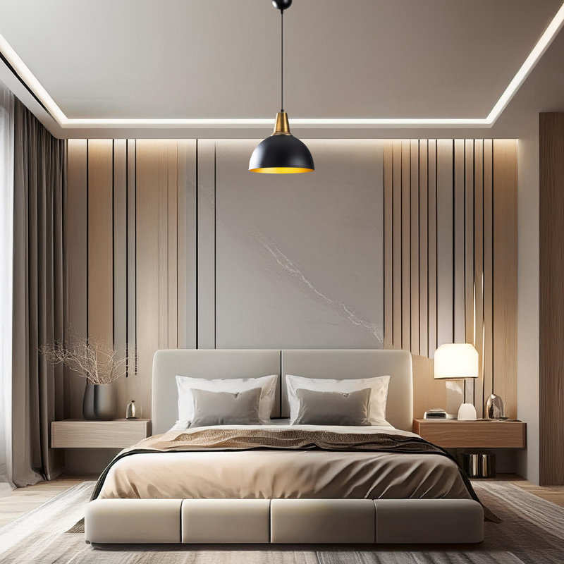 Luminaire suspendu en forme de dôme à 1 lumière Excalibur