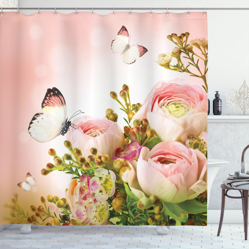 Shower Curtain with Hooks Included, 75" H x 69" W