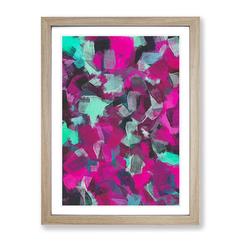 Eye Candy Abstract - Single Picture Frame Painting, Oak, 46cm H x 34cm W x 2cm D
