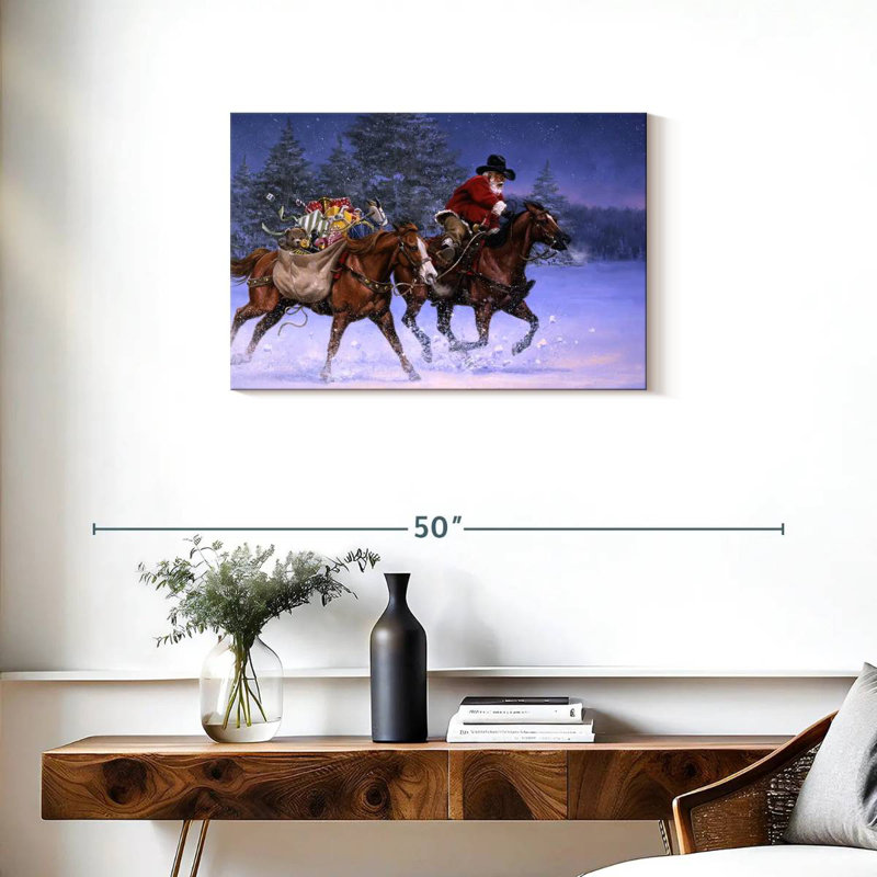 Ruée de Noël Lelend, H 20 po x l 30 po