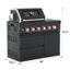 Barbecue au gaz en acier inoxydable noir à 4 brûleurs VESTIVium Sera - 75 300 BTU, brûleur arrière et latéral infrarouge - NG-125543641-128788729