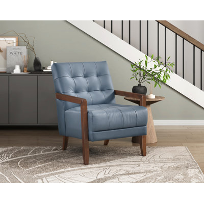 Chaise d'appoint de style moderne avec revêtement en cuir et capitonnage