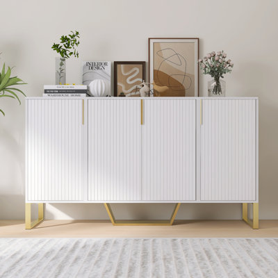 Rish Modern Sideboard With Four Doors, Metal Handles, Legs And Adjustable Shelves by Mercer41