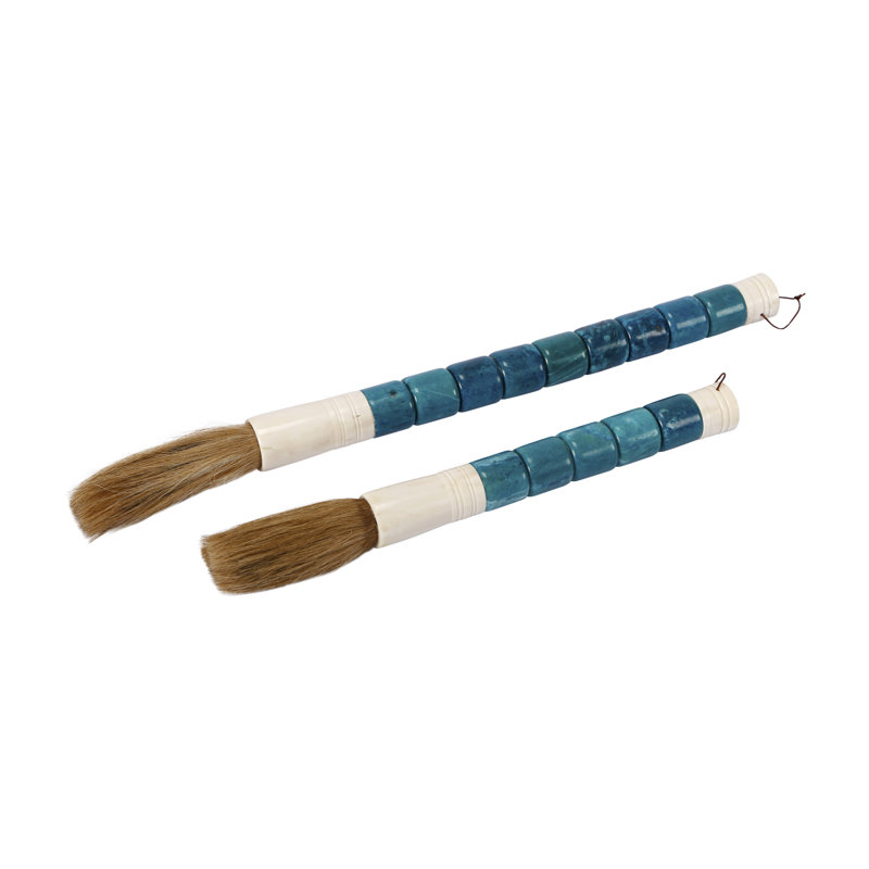 Petit bijoux Dakota Fields 15 "en jade bleue, petite calligraphie
