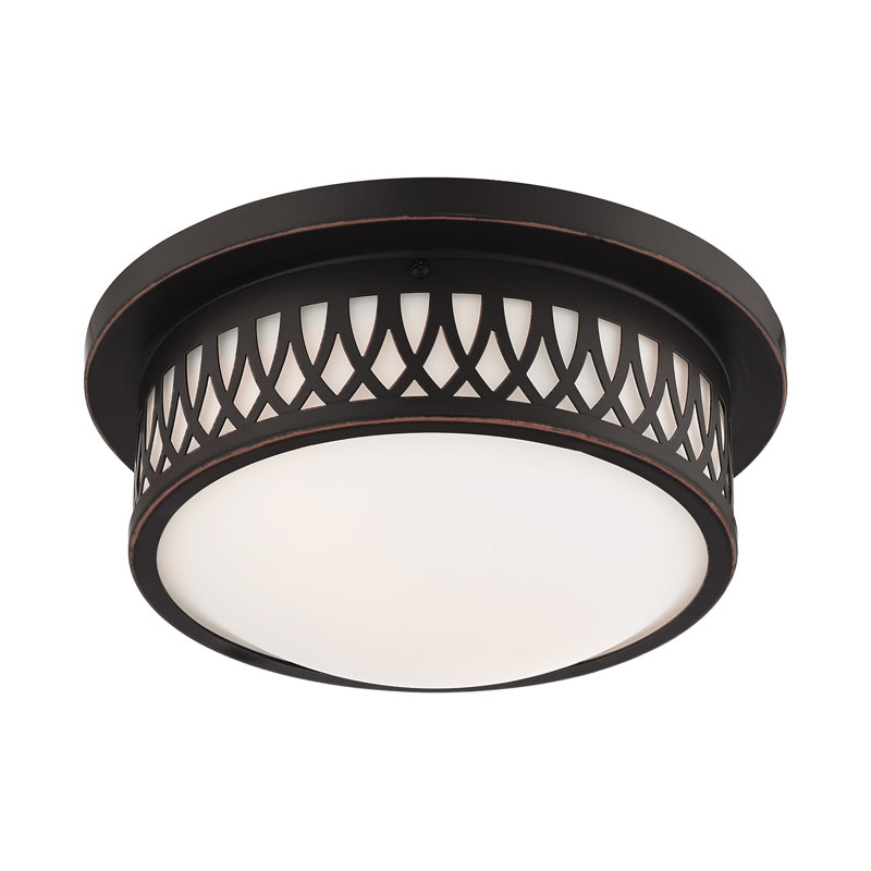 Anely Glass Flush Mount, Olde Bronze