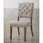 Ensemble de 2 chaises d'appoint Ã  dossier capitonnÃ© beige, finition chÃªne gris patinÃ© | IdÃ©e-cadeau-565379047