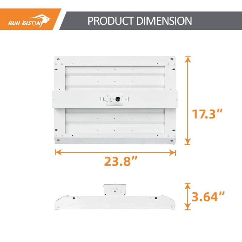 Éclairage à DEL haute intensité à intensité variable de 2 pi, 120 à 277 V, 28 350 lumens, 5000 K