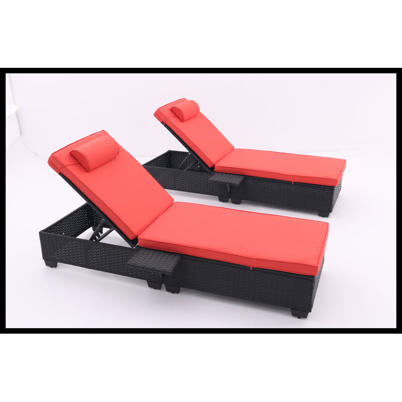 Chaise longue d'extérieur, Rouge