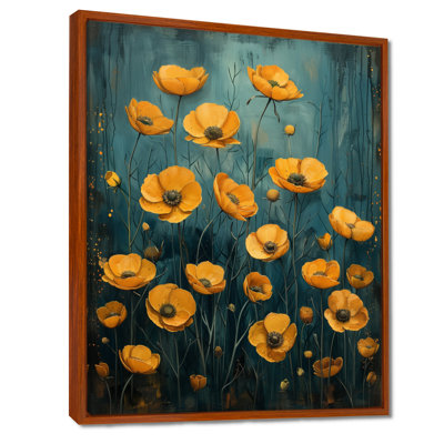 Jaune, jaune, bleu, boutons d'or, pré II - Buttercups Wall Art Living Room