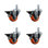 3 Inch Poly Wheel Swivel 3/4 Inch Square Stem Caster Set with Brake SCC