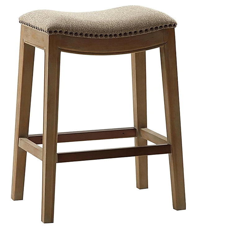 Tabouret Saddle, Linen Seat/Brown Frame