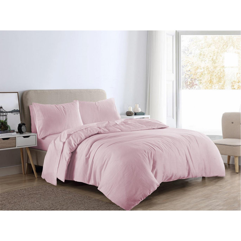 Cotton Solid Colour Duvet Cover with Pillowcases