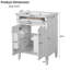 Meuble-lavabo moderne de 24 po avec lavabo en céramique - 2 portes à fermeture en douceur avec organisateurs et tiroir basculant, tablette réglable, armoire de rangement compacte pour petites salles de bain-2026748461