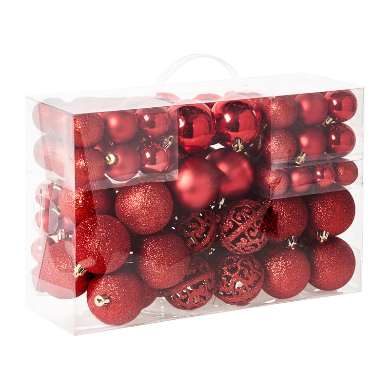 7cm Solid Colour Plastic / Acrylic Bauble, Red