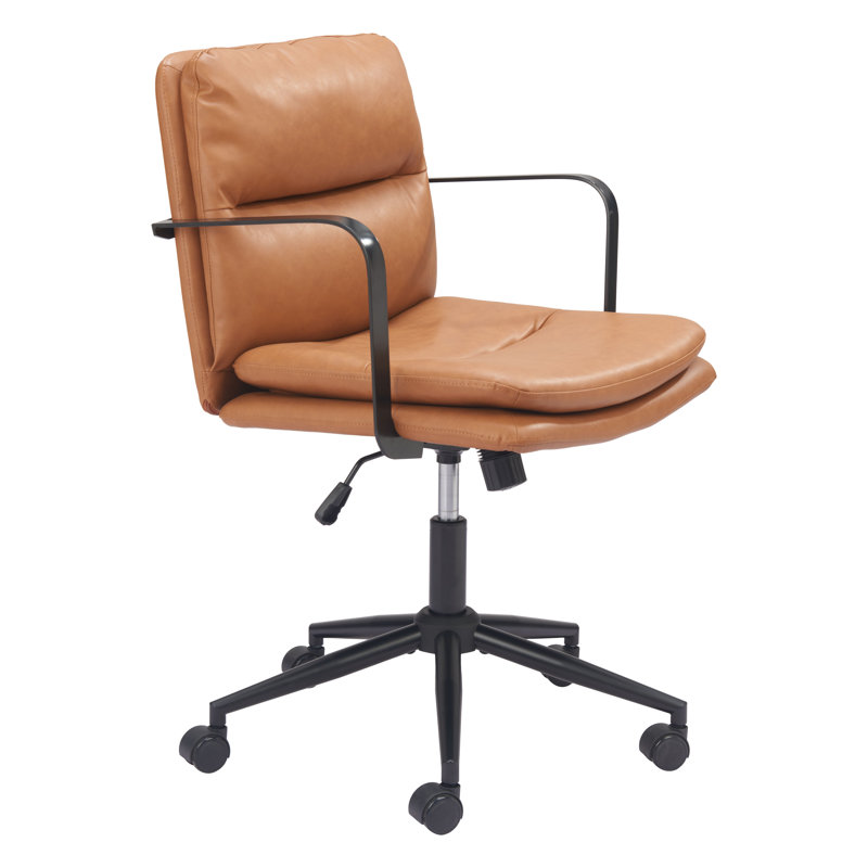 Chaise de bureau moderne et ergonomique, Brun, Noir