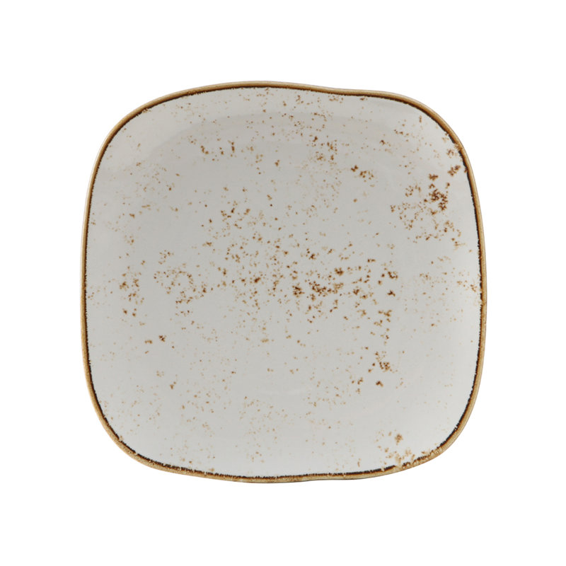 Artisan Square Dinner Plate, Geode Agave White