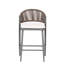 Tabourets de bar modernes d'extérieur, hauteur du siège 66 cm (26 po), avec assise en forme de PE, cadre gris mat/rouille, coussin d'eau pour assise, hauteur du cadre en métal, 2, design, utilisation