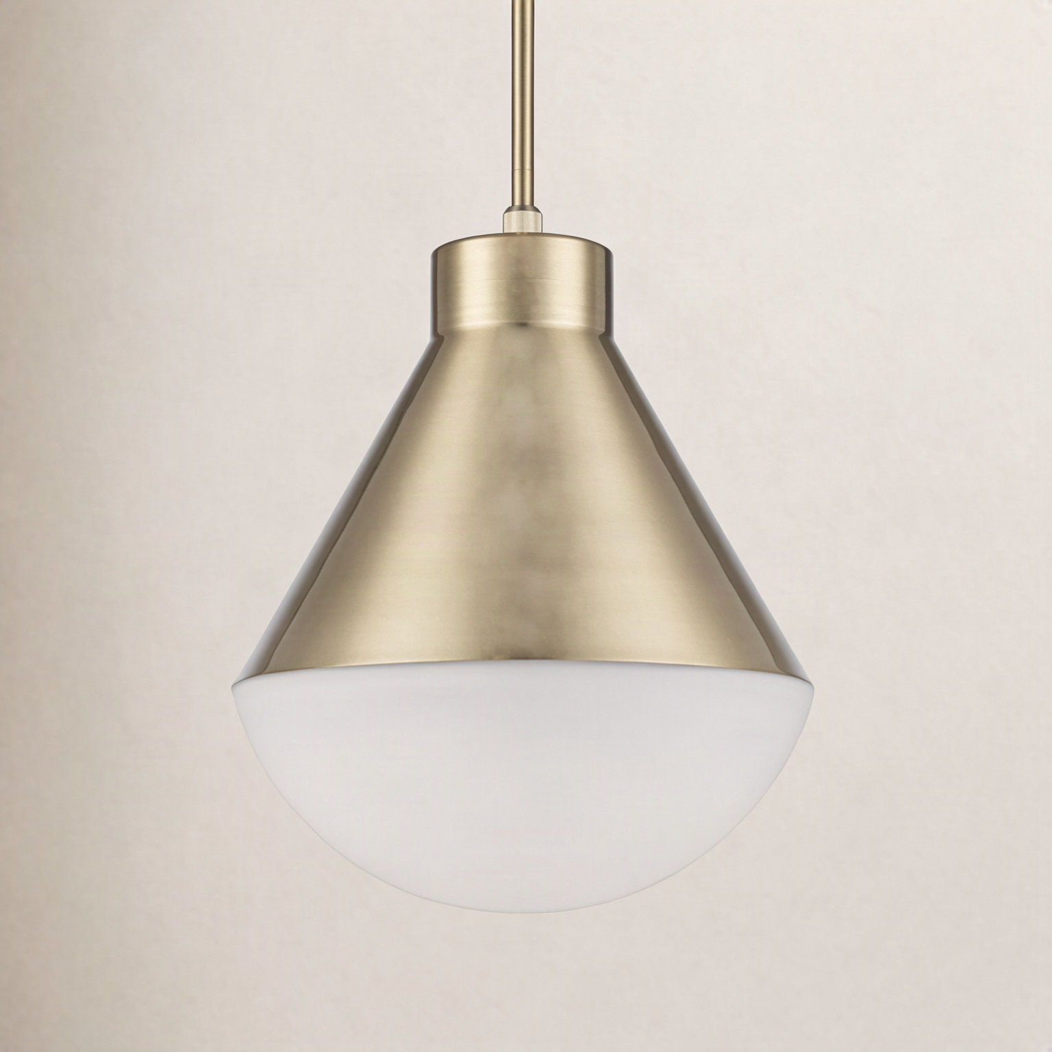 Ebbi Single Light Metal Dimmable Pendant, Antique Gold