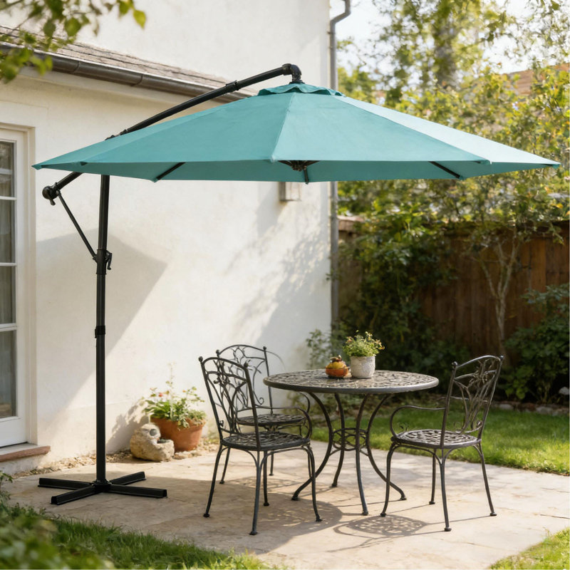 Parasol suspendu d'extérieur suspendu, parasol de patio, Bleu ciel