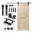 S&Z TOPHAND Unfinished British Brace Knotty Barn Door with Sliding Door Hardware Kit/Solid Wood/Sliding Door/Double Surfaces/A Simple Assembly is Required-48191292