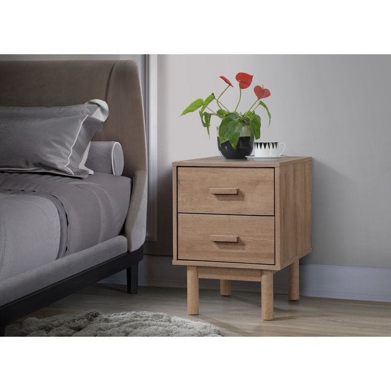 Lexys 40cm W Manufactured Wood Bedside Table, Brown
