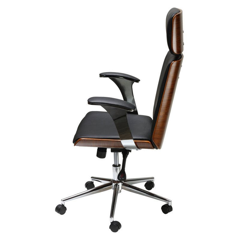 Chaise de travail en cuir véritable Iwan