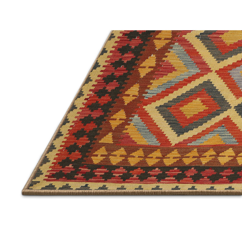 Tapis brun/gris/rouge contemporain, Rectangle 5 pi x 8 pi