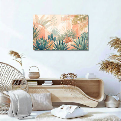 Ensemble de 1 tableau sur toile représentant un désert tropical