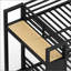 Lit superposé en métal simple TG sur simple TG avec tablettes de rangement, tiroirs et panneau perforé pour adolescents, maximisant l'espace et l'organisation