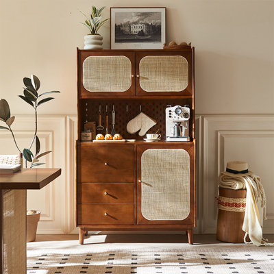 New Chinese Retro Rattan Display Case
