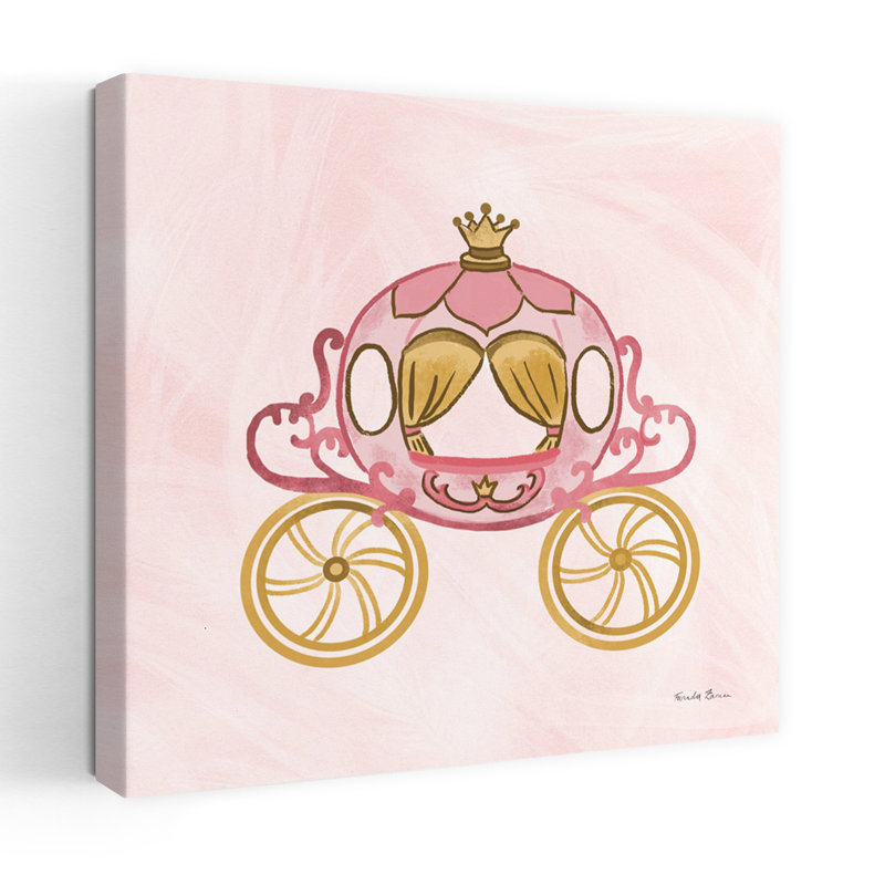 Jolie princesse, transport, fantaisie, art contemporain abstrait, H 18 po x l 18 po